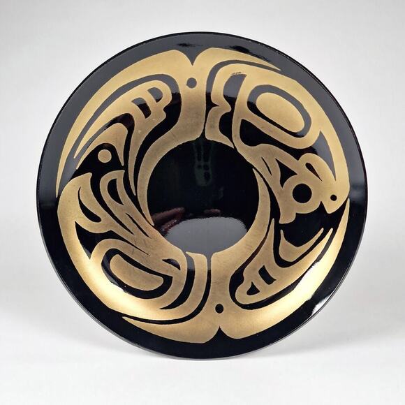 Dru Malone Alaskan Studio Art Glass Dish First Nations 2006 Native American Art - Picture 6 of 7